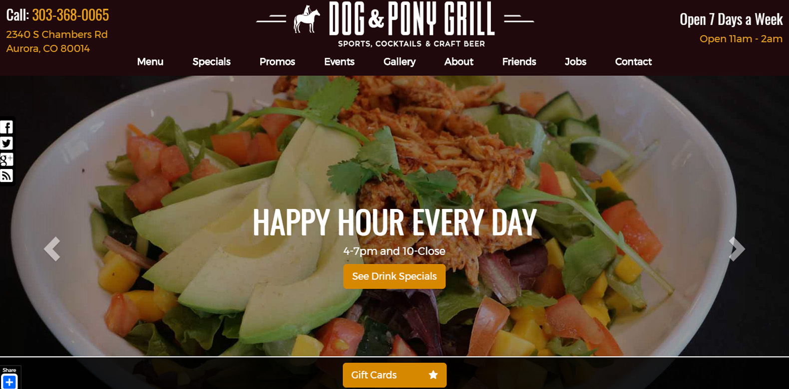
New Website Launch: The Dog & Pony Grill