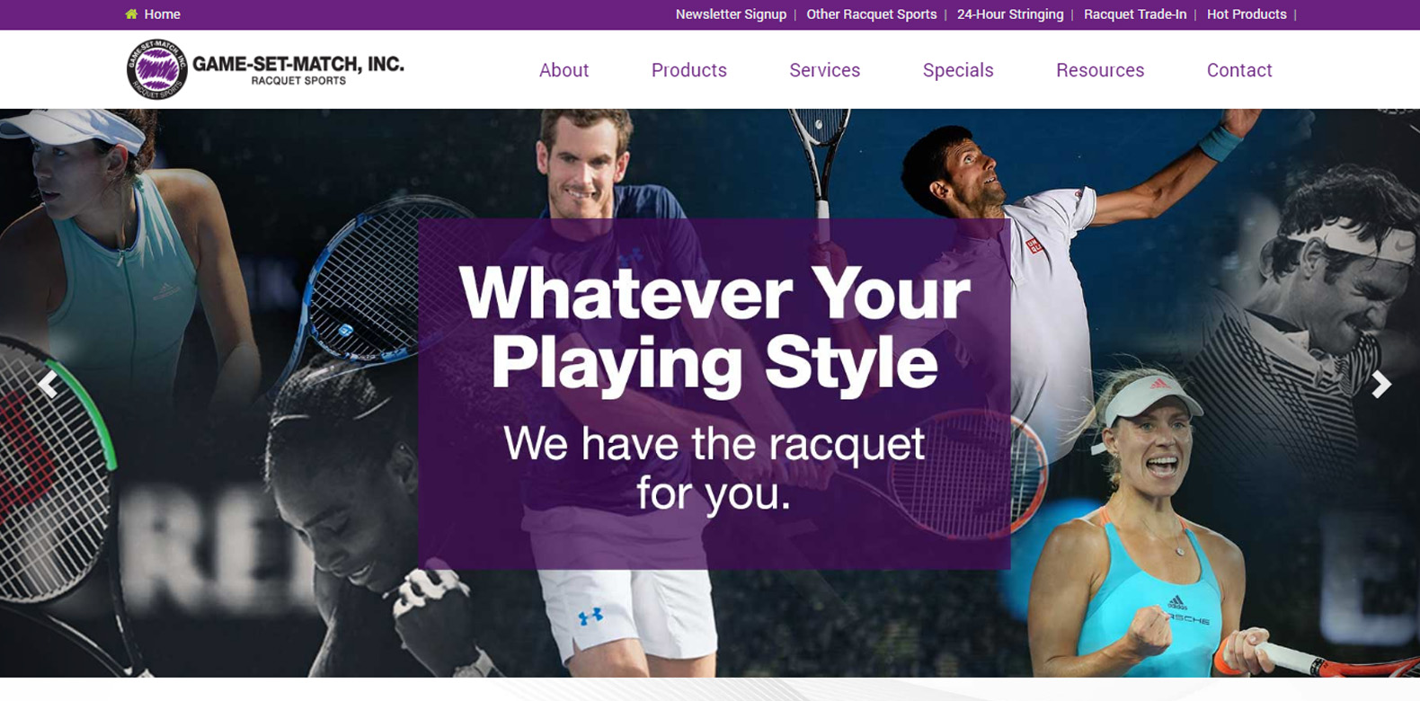 
Website Redesign: Game, Set, Match Inc.
