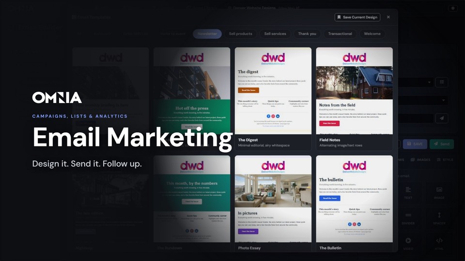Email marketing on the Omnia platform
